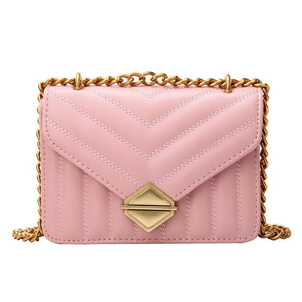 Chain Strap Leather Crossbody Bag