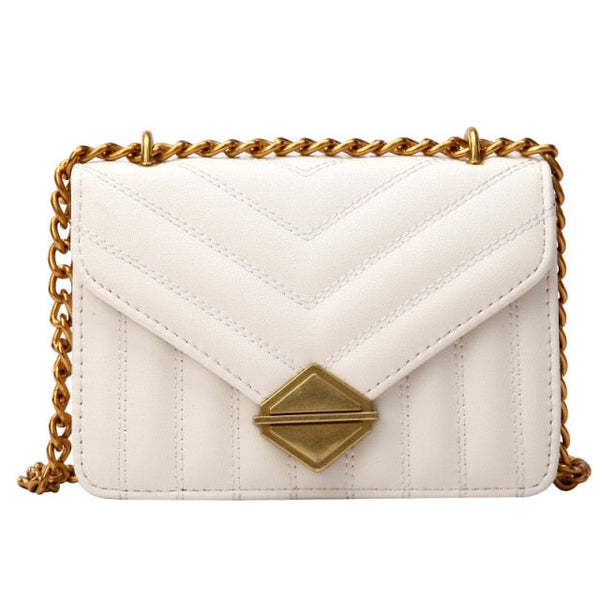 Chain Strap Leather Crossbody Bag