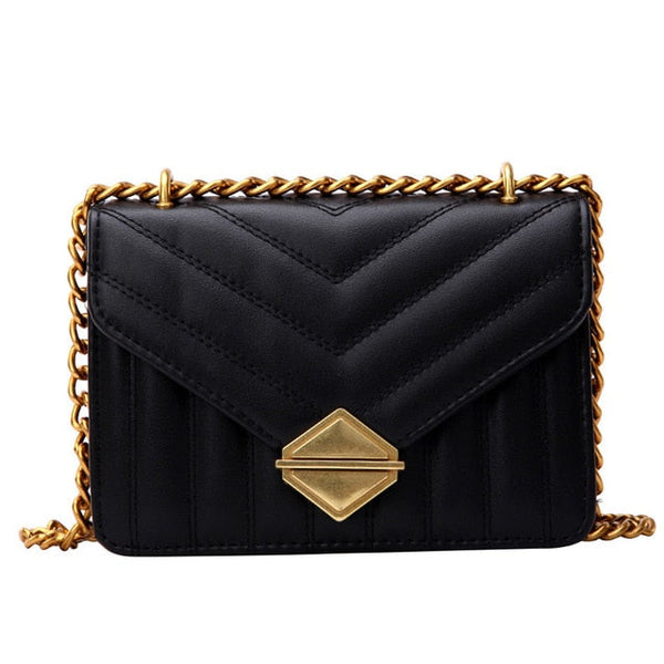 Chain Strap Leather Crossbody Bag