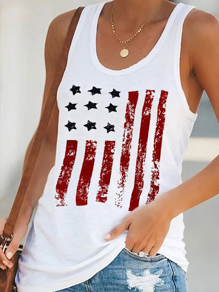 Women's Cotton Blend USA Flag Tank in Tank Tops