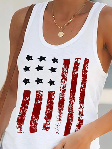 Women's Cotton Blend USA Flag Tank in Tank Tops
