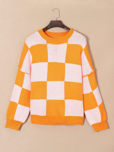 Women's Relaxed Fit Plaid Knit Sweater made for easy styling and wardrobe coordination, with premium-like structure and finish.