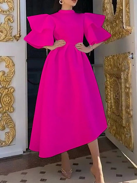 Ruffled Double Layer Sleeve Dress