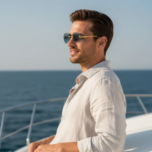 Retro Rimless Gradient Sunglasses