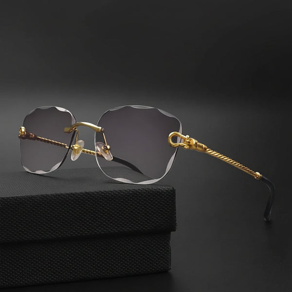 Retro Rimless Gradient Sunglasses