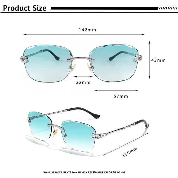 Retro Rimless Gradient Sunglasses