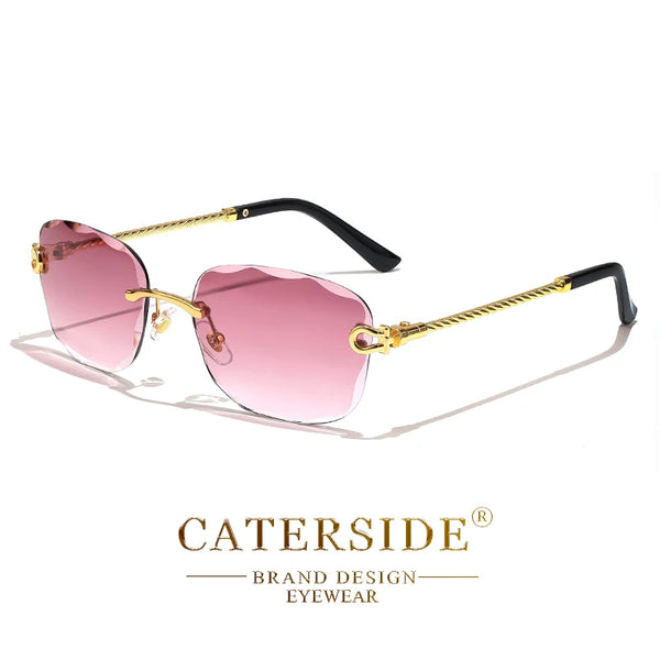 Retro Rimless Gradient Sunglasses