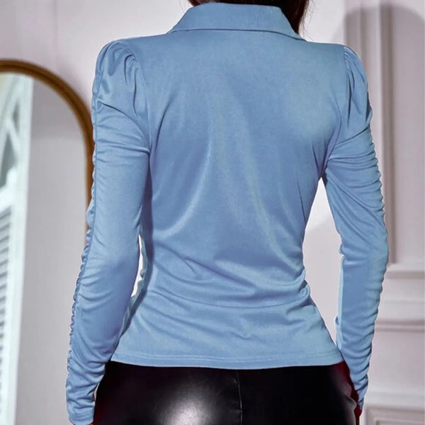 Women's Pleated Polo Shirt