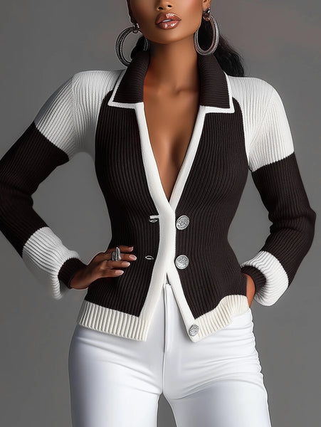 Women's Color Block Cardigan