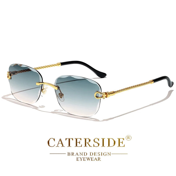 Retro Rimless Gradient Sunglasses