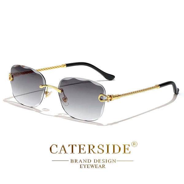 Retro Rimless Gradient Sunglasses