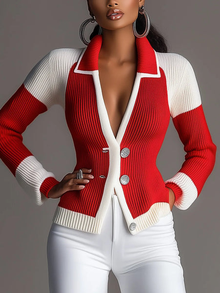 Women's Color Block Cardigan