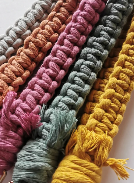 Raw Earth Macrame Key Wristlet