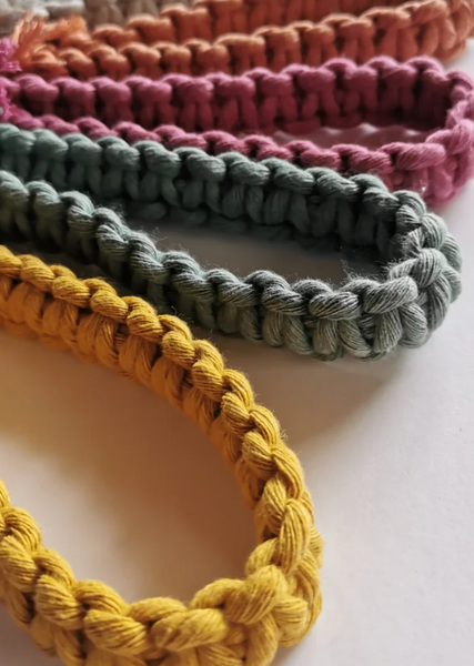 Raw Earth Macrame Key Wristlet