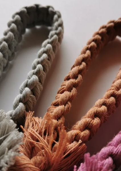 Raw Earth Macrame Key Wristlet