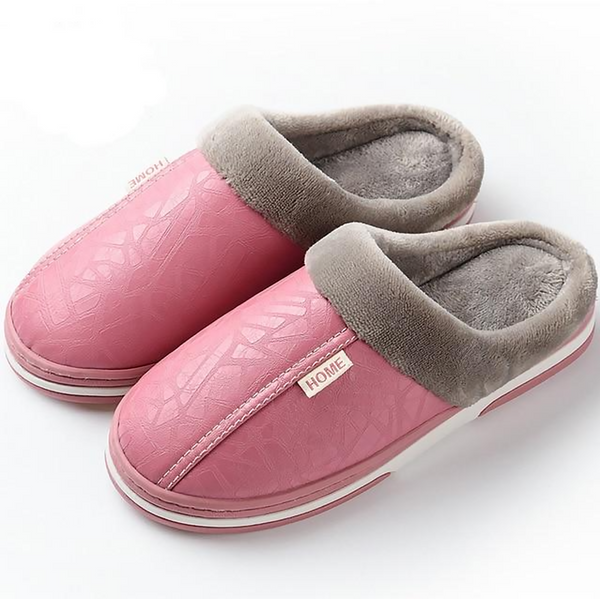 Leather Plush Slippers