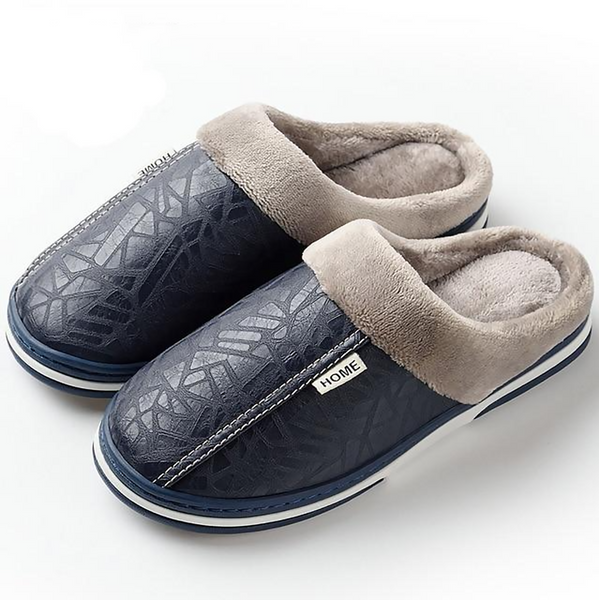 Leather Plush Slippers
