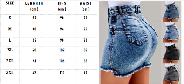 Fitted Mini Jean Skirt