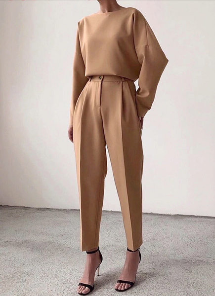 Creased Crop Dress Pants