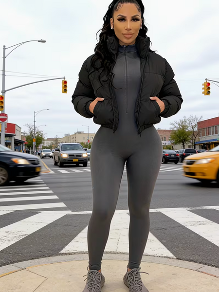 Short Puffy Winter Coat