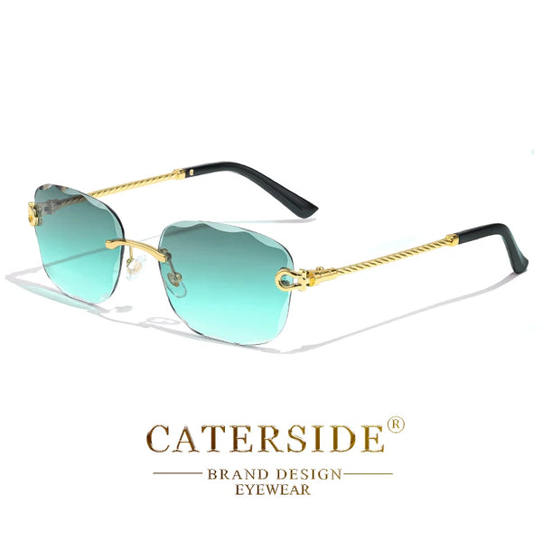 Retro Rimless Gradient Sunglasses