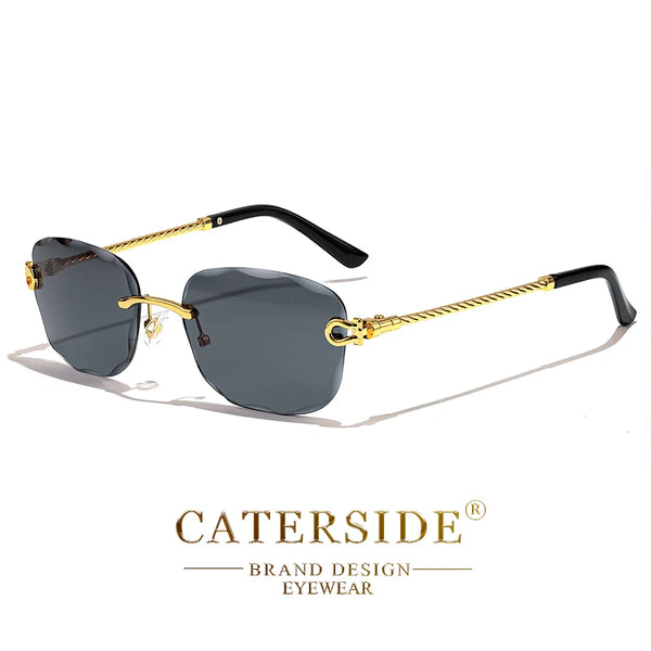 Retro Rimless Gradient Sunglasses