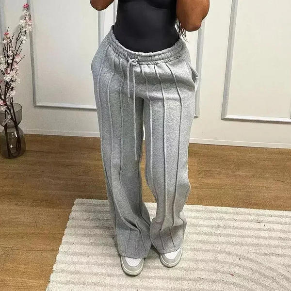 Women's Striped Ribbon Wide Leg Pants