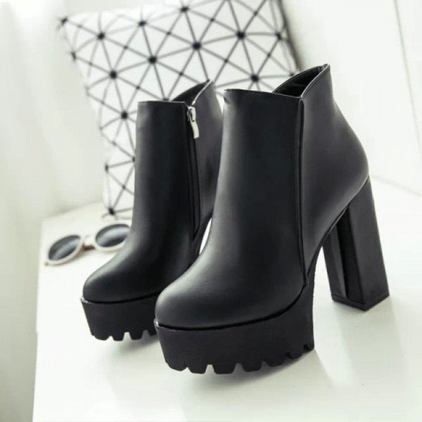 Zip Down Platform Boots