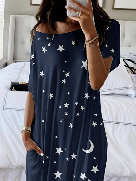 Off-Shoulder Starry Night Gown