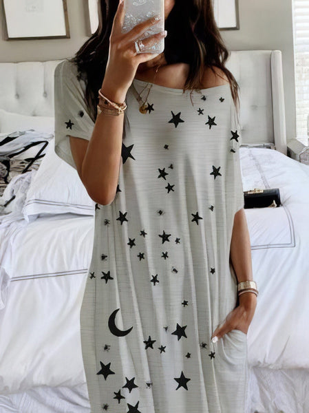 Off-Shoulder Starry Night Gown