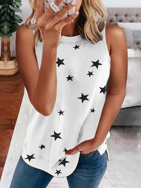 Starry Sleeveless Racer Top