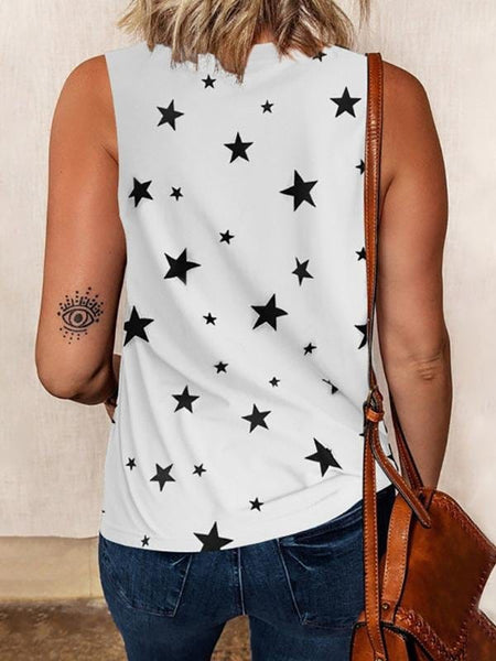 Starry Sleeveless Racer Top