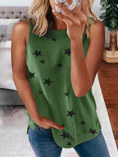 Starry Sleeveless Racer Top