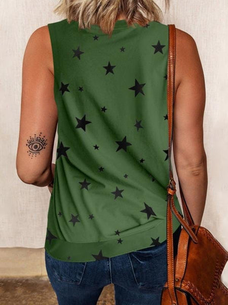 Starry Sleeveless Racer Top