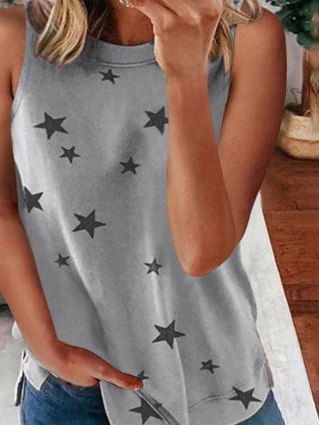 Starry Sleeveless Racer Top