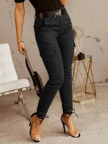 Stylish Low Rise Cotton Leggings with Button Detail