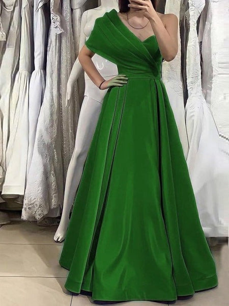 Stylish One Shoulder Form-Fitting Swing Dress