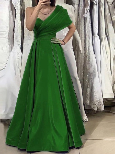 Stylish One Shoulder Form-Fitting Swing Dress