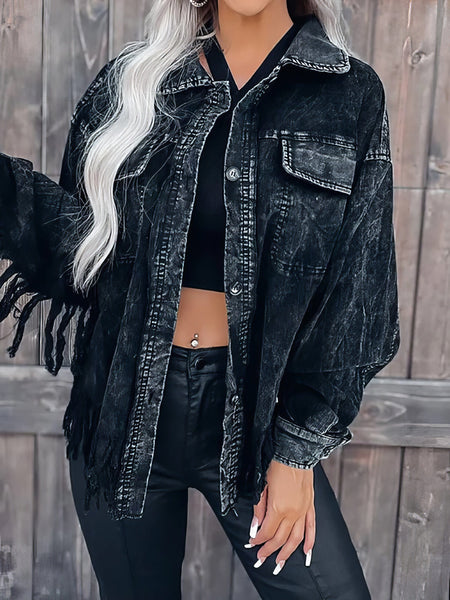 Stylish Tassel Corduroy Jacket