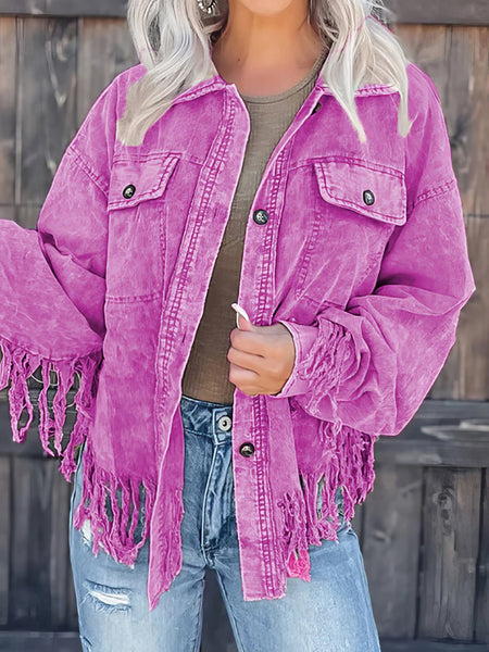 Stylish Tassel Corduroy Jacket