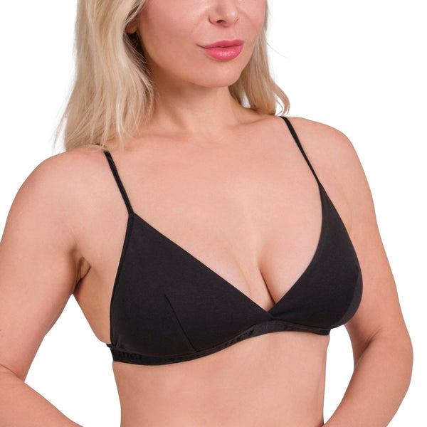 Wire-Free Cotton Triangle Bra