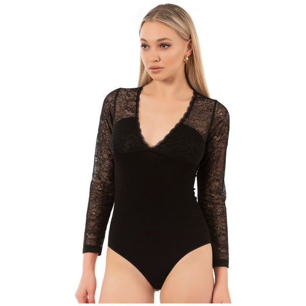 Women’s Long Sleeve Lace Bodysuit