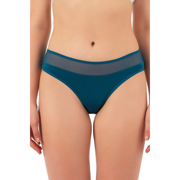 7-Pack Women’s Cotton Bikini Panties with Mesh Waist – Stretch Slip Brief Underwear Set