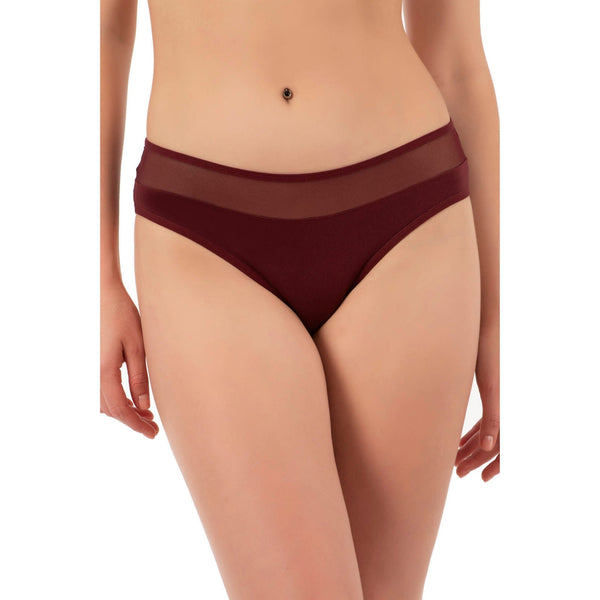 7-Pack Women’s Cotton Bikini Panties with Mesh Waist – Stretch Slip Brief Underwear Set