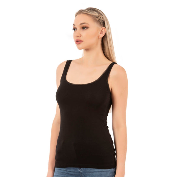 Women’s Modal-Cotton Tank Top with Bias Trim