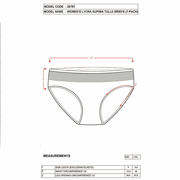7-Pack Women’s Cotton Bikini Panties with Mesh Waist – Stretch Slip Brief Underwear Set