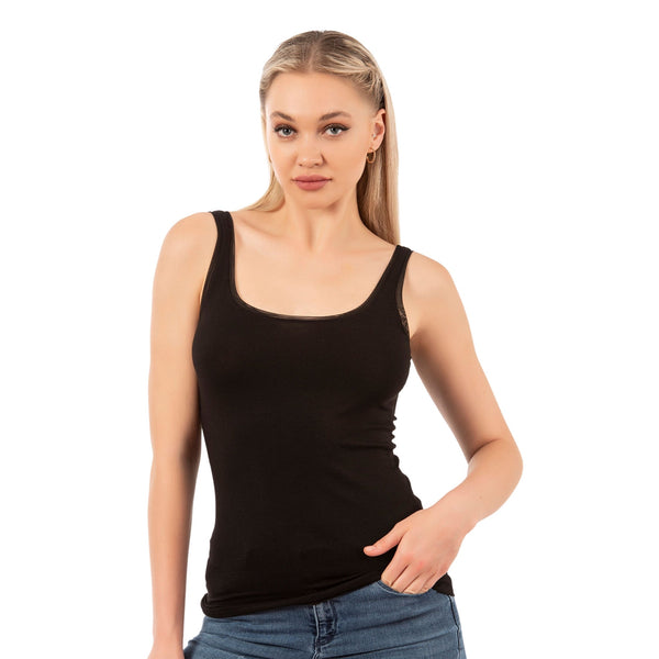 Women’s Modal-Cotton Tank Top with Bias Trim