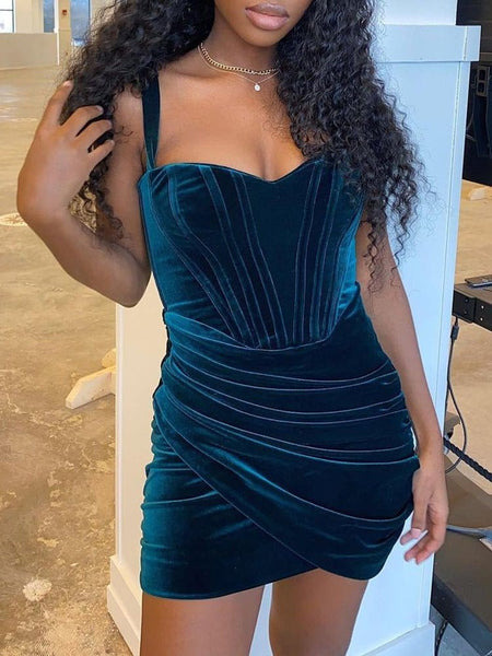 Velvet Corset Mini Dress