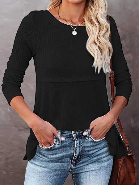 Modern Waffle Knit Long Sleeve