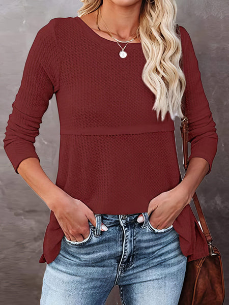 Modern Waffle Knit Long Sleeve